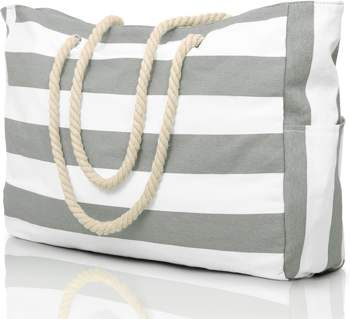 Becokan Beach Bags for Women Large Waterproof Beach Tote Bag Zipper Beach Bags Waterproof Sandproof Swim Pool Bag Large Tote