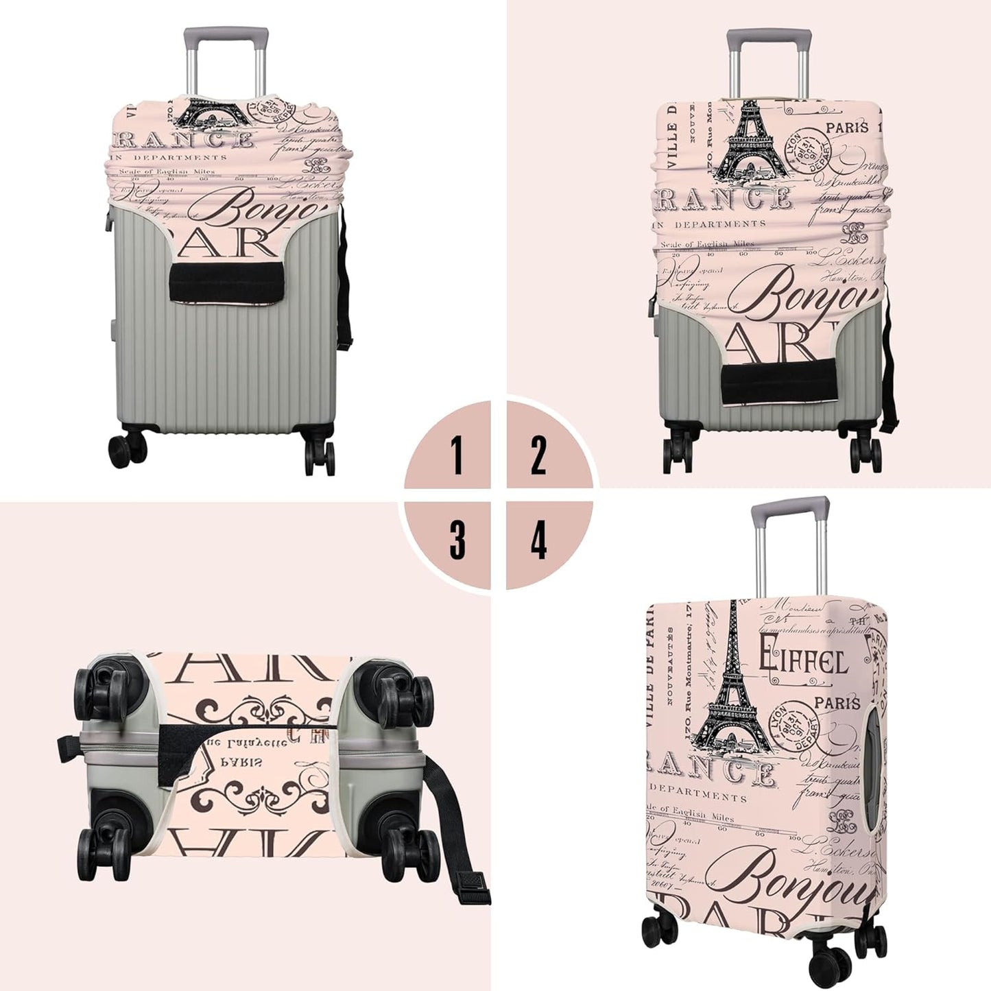 Travel Luggage Cover Suitcase Protector Fits 18-32 Inch Wheel Covers PatternedTravel Related Items Flower Luggage Protector Elastic XL