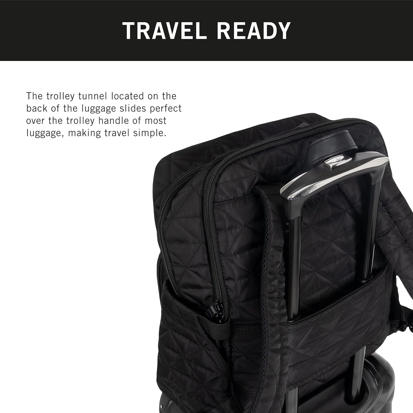 Kenneth Cole REACTION Emma Women's Backpack 15" Laptop Bag for Work, High School, College, Travel, Black Diamond