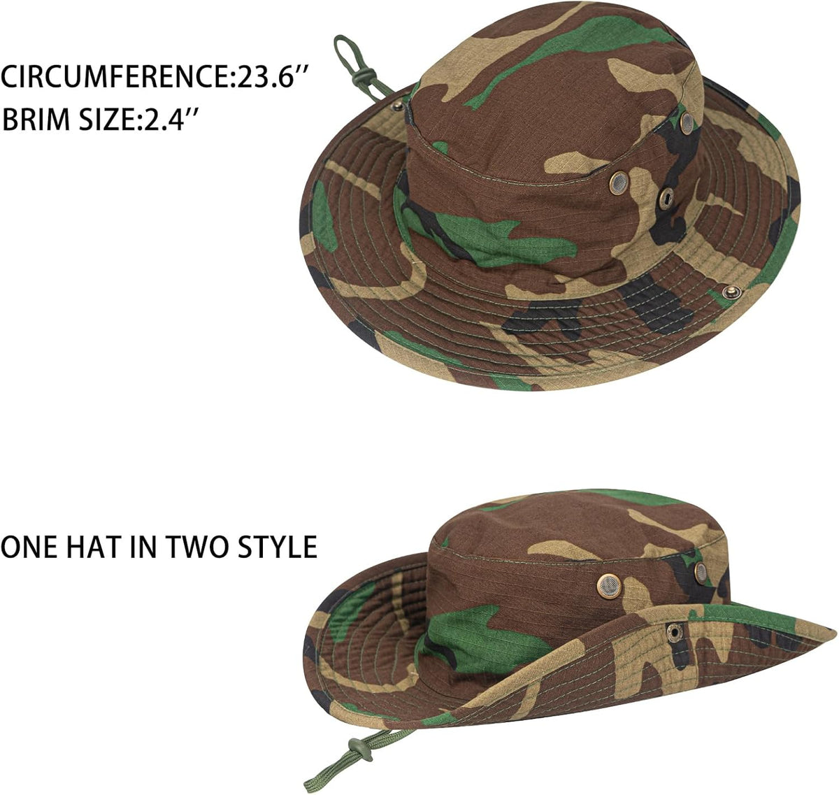 Sun Hats for Men Women Boonie Hat Foldable Fishing Hat UPF 50+ Bucket Hat for Fishing Hiking Garden Safari Beach