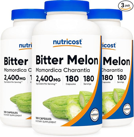 Nutricost Bitter Melon 600mg, 180 Capsules (3 Bottles)