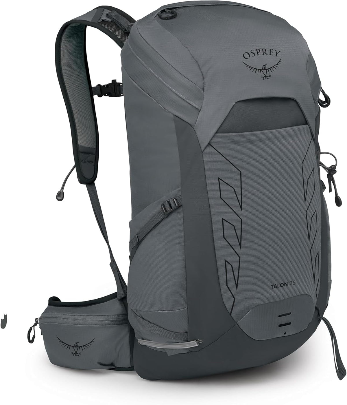 Osprey Talon 26L Men's Lightweight Hiking Backpack with Hipbelt, Phantom Grey/Dark Charcoal