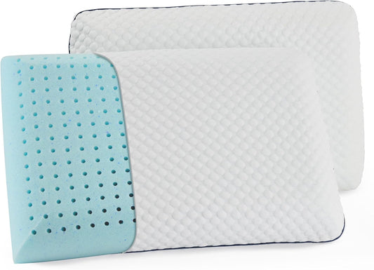 WEEKENDER Gel Memory Foam Pillow - King Size - 2-Pack - Medium Plush Feel - Neck & Shoulder Support - For Back, Side, & Stomach Sleepers - Home, Hotel, & Hospital Essentials