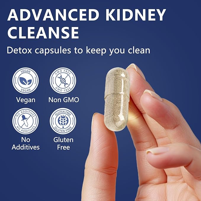 (2 P) Kidney & Liver Cleanse Detox & Repair Capsules, Chanca Piedra & Cranberry Pills for Liver & Kidney Support Supplement Extra Strength for Stones Dissolver, Urinary Tract Health for Woman