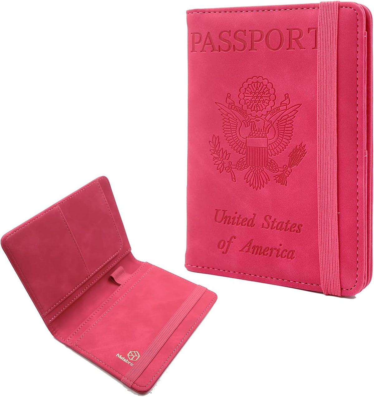 Melsbrinna Premium Leather Passport Holder Covers Case, Waterproof Rfid Blocking Travel Wallet Passport Holder with Pen Holder, Cute Passport Book for Women/Men