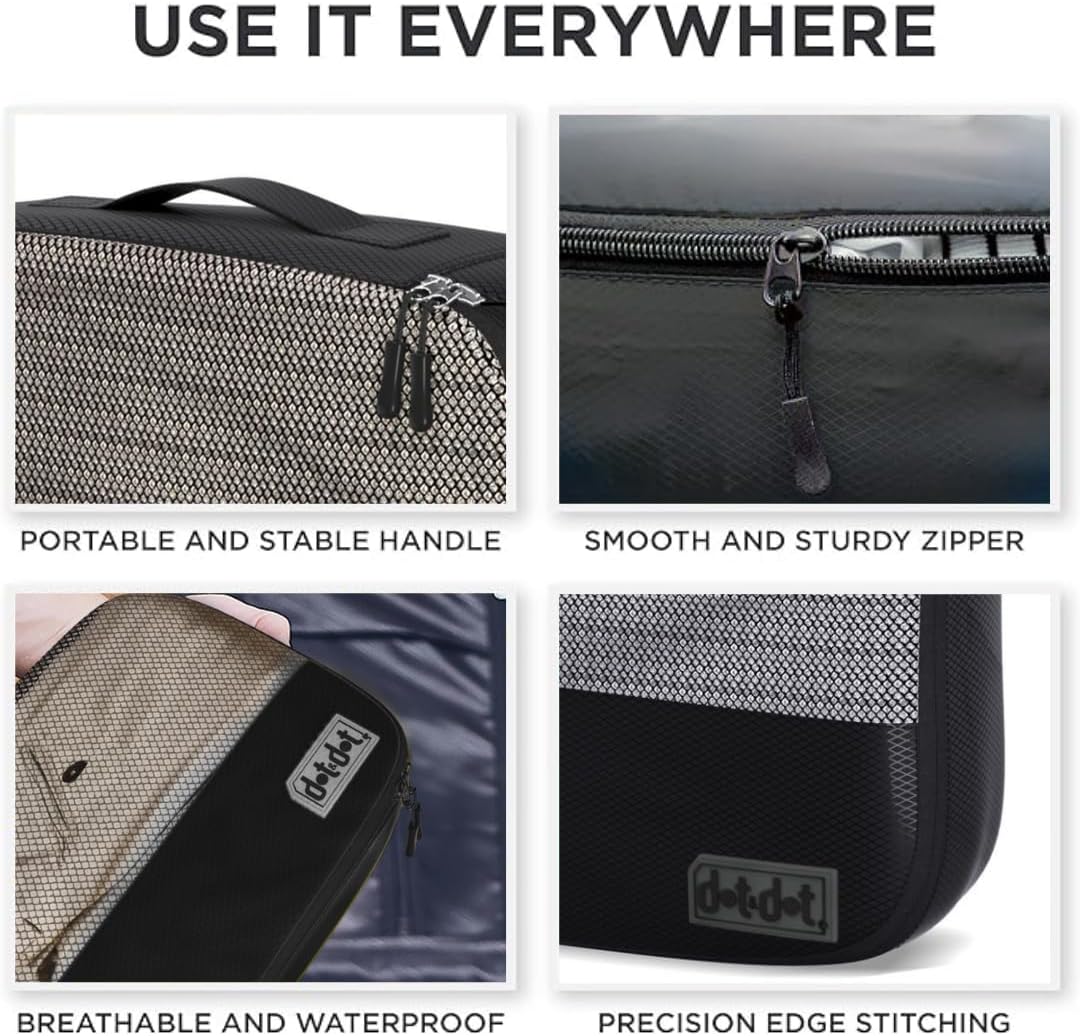 Medium Packing Cubes for Suitcases - 5 Pcs set of Packing Cubes for Travel Carry on Suitcase Organizer Bags - Travel Cubes Organizer Bags for Luggage