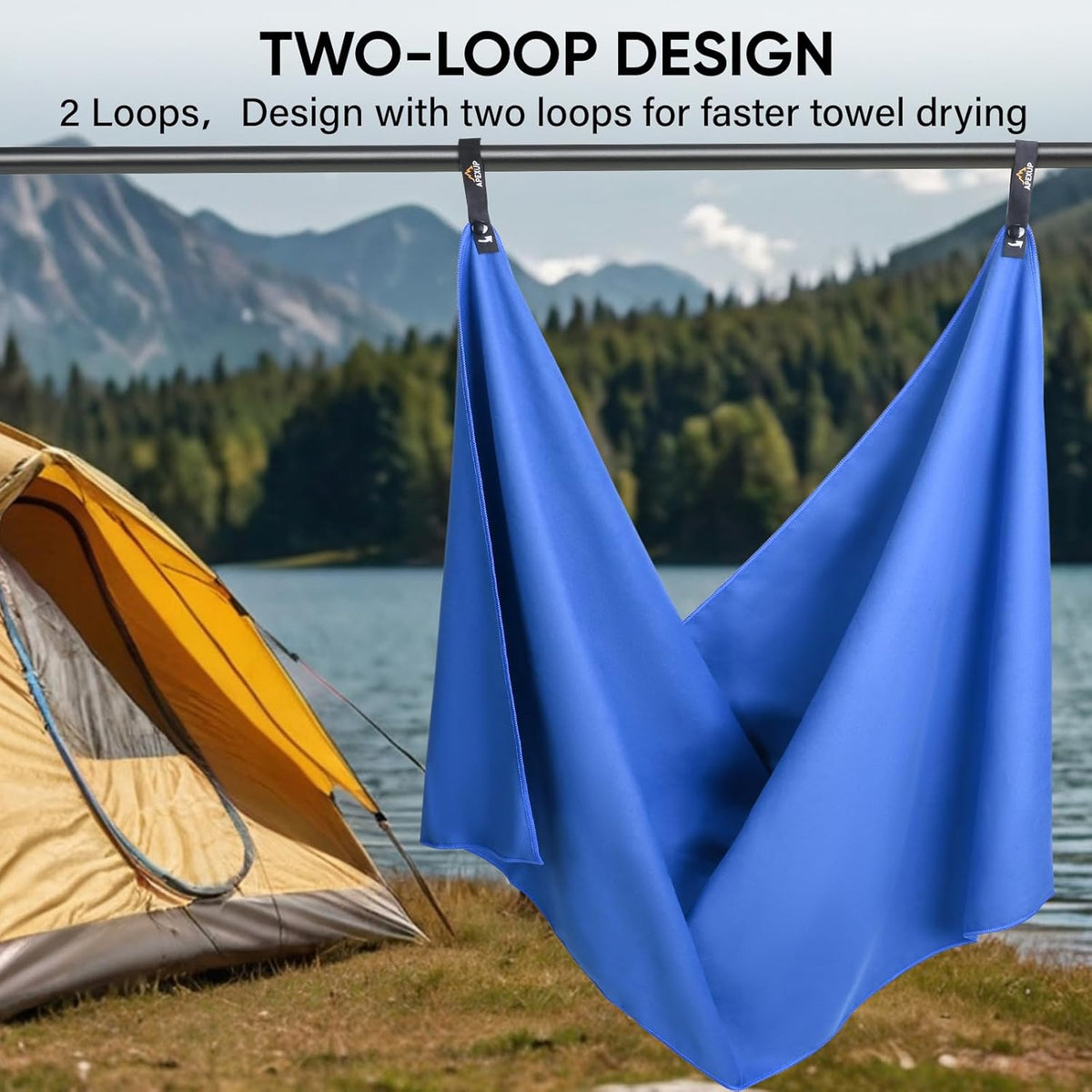 APEXUP Microfiber Travel Towel, Ultra Absorbent Quick Dry Towels, Lightweight Gym Sports Camping Towel for Workout, Yoga, Beach, Shower, Swimming (60"×30", Dark Blue)
