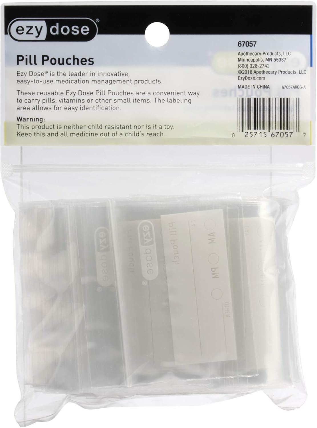 Ezy Dose Pill Packs | Pill and Vitamin Organizer Pouches | 100 Count | Disposable (Pack of 2)