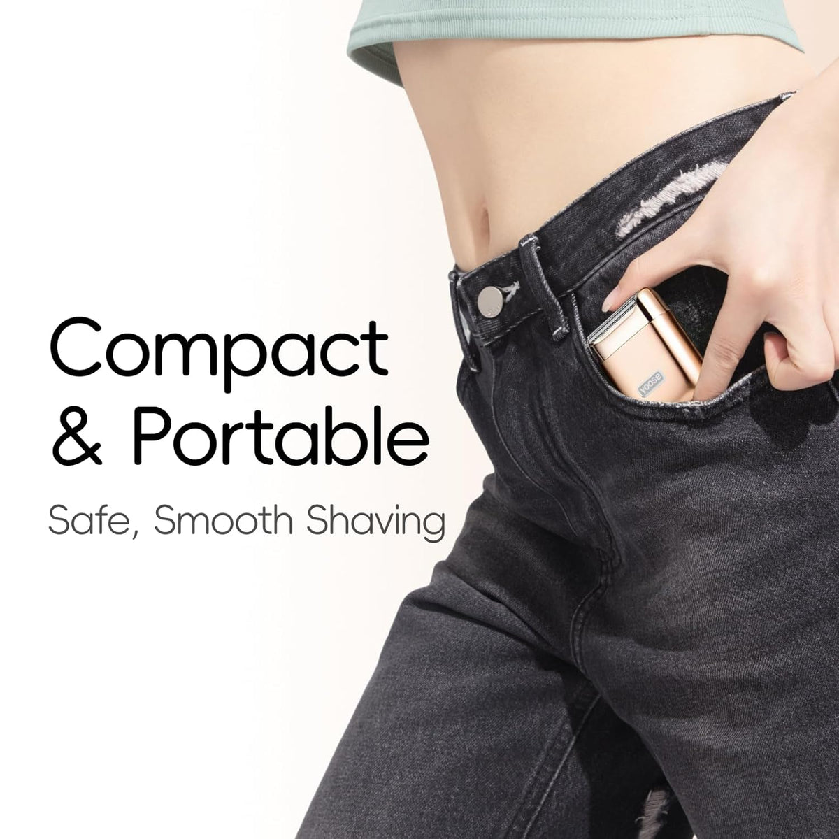 yoose Electric Razors for Women, IPX7 Alloy Body Bikini Trimmer for Women (USB-C, Trimmer Comb, Multi Shaving Modes), Portable Size, Radiant Gold