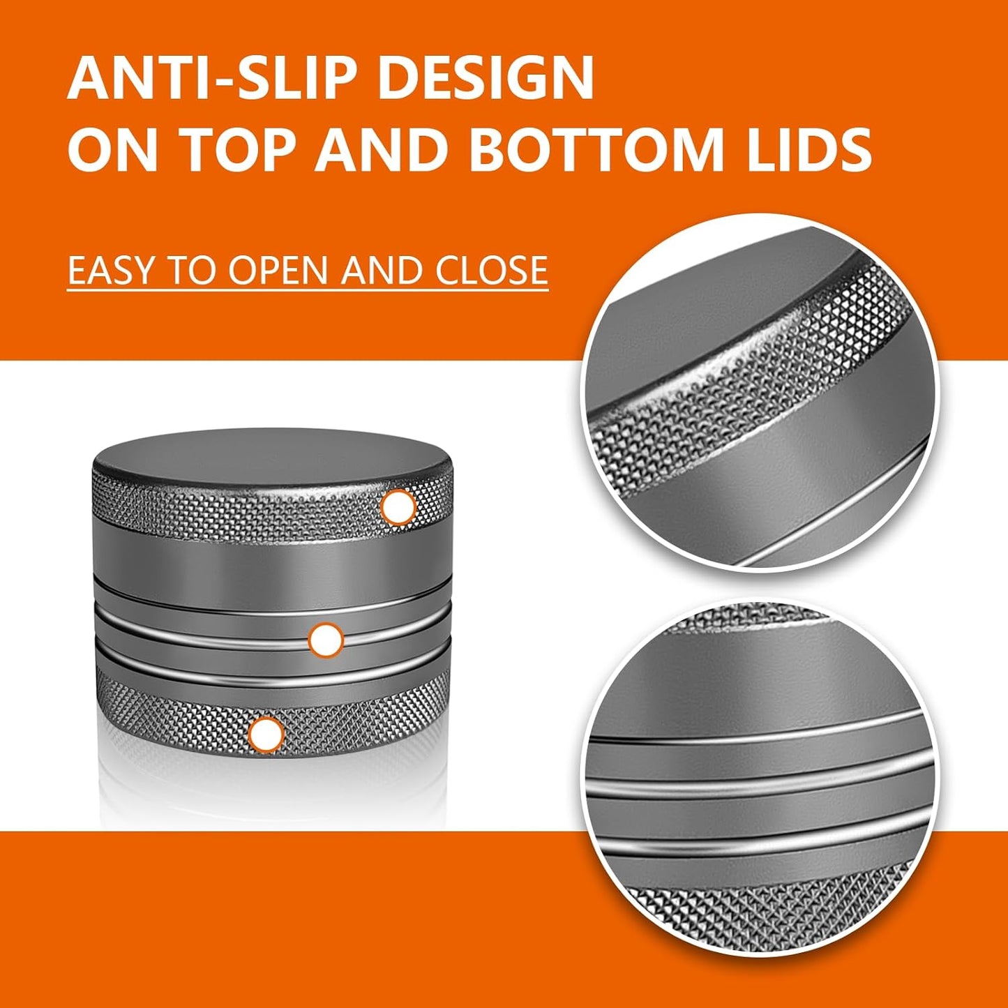 Small Pill Box, Portable Daily Box, Aluminium Alloy Round Container for Pills, Pocket Case (Gray)