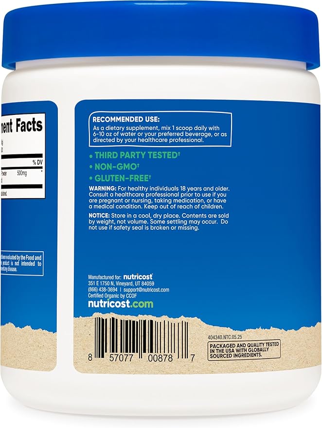 Nutricost Organic Mucuna Pruriens Powder (250 Grams) - Gluten Free, Non-GMO & Vegetarian Friendly