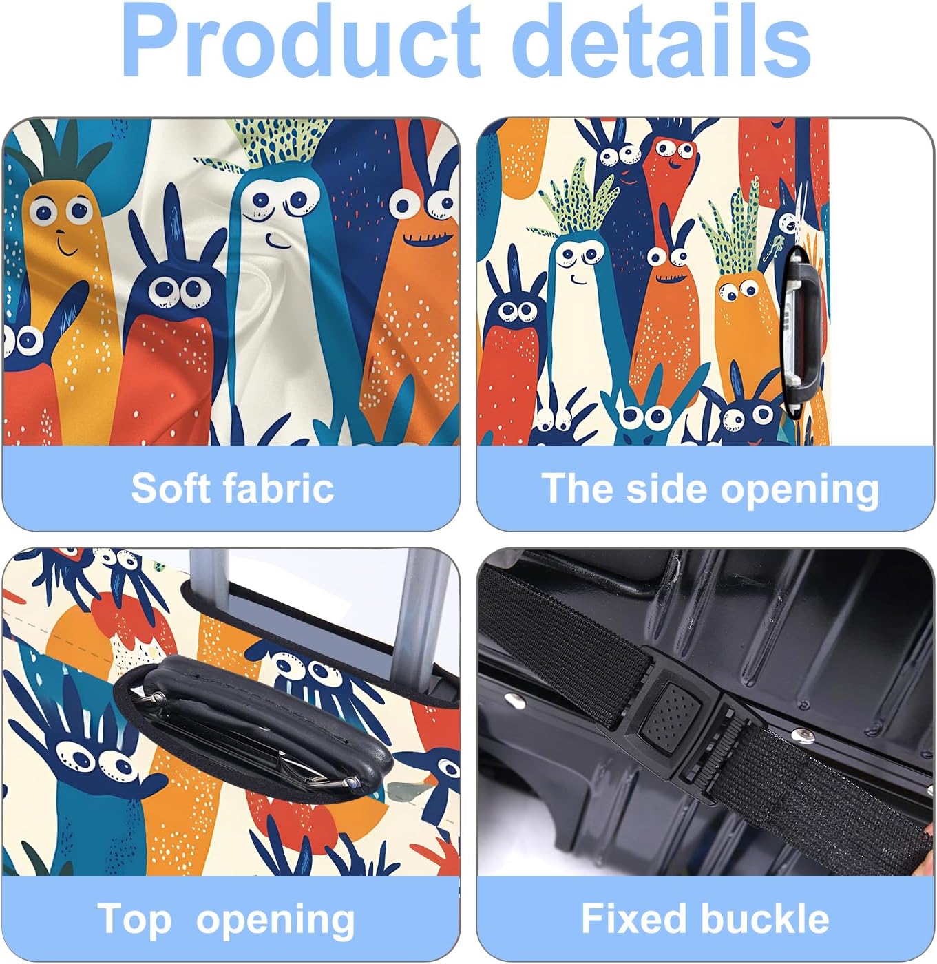 Carrot Luggage Cover Washable Suitcase Protector Anti-Scratch,Stretchable Fit for 20-34Inch Luggage Durable Travel Bag Cover with Zipper Closure (XL(32-34inch suitcase))