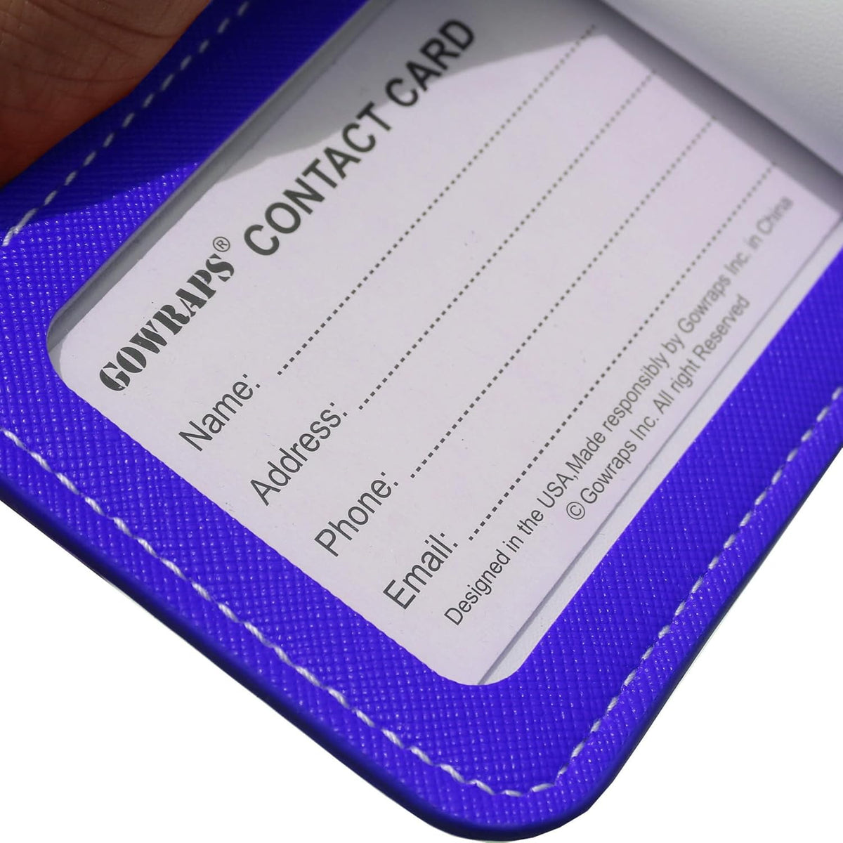 Luggage Tags for Suitcases-Leather Luggage Tag 4 Pack with Loops Cute Bag/Backpack/Suitcase Tags Travel Essentials for Flying (Royal Blue)