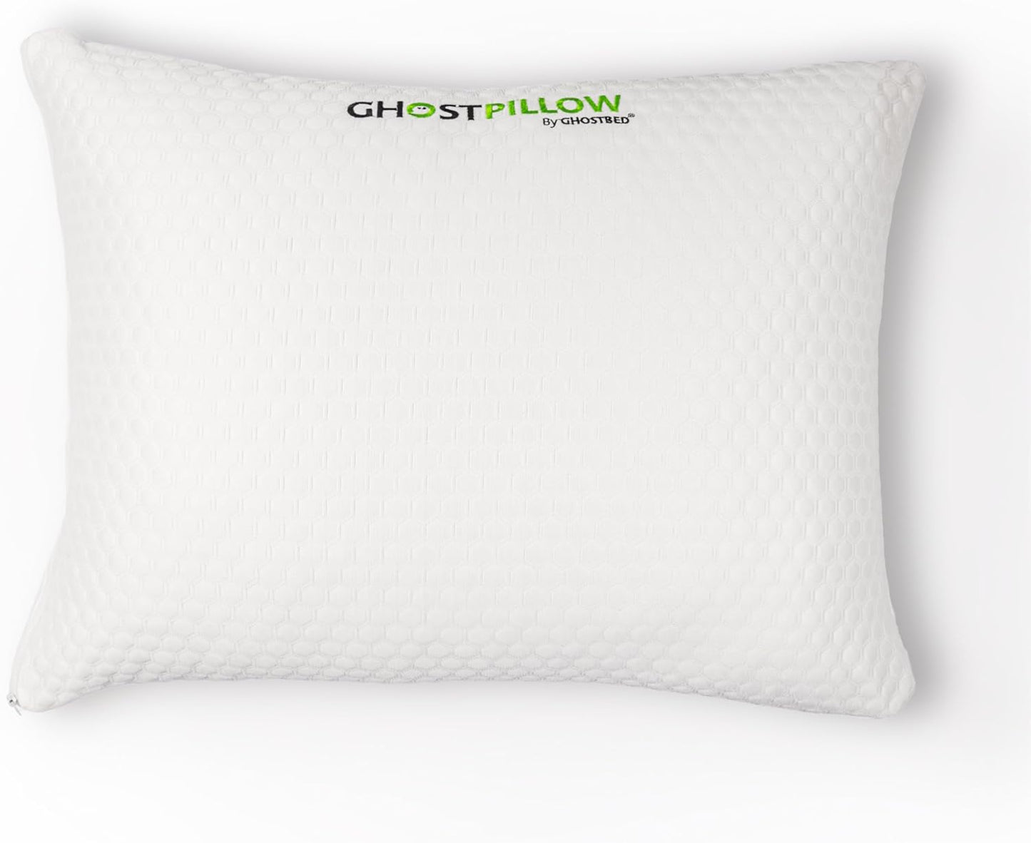 GhostBed Shredded Memory Foam Pillow with Adjustable Gel Memory Foam and Cooling Breathable Cover - Standard Size Shredded Memory Foam Pillows CertiPUR-US Certified 1-Pack