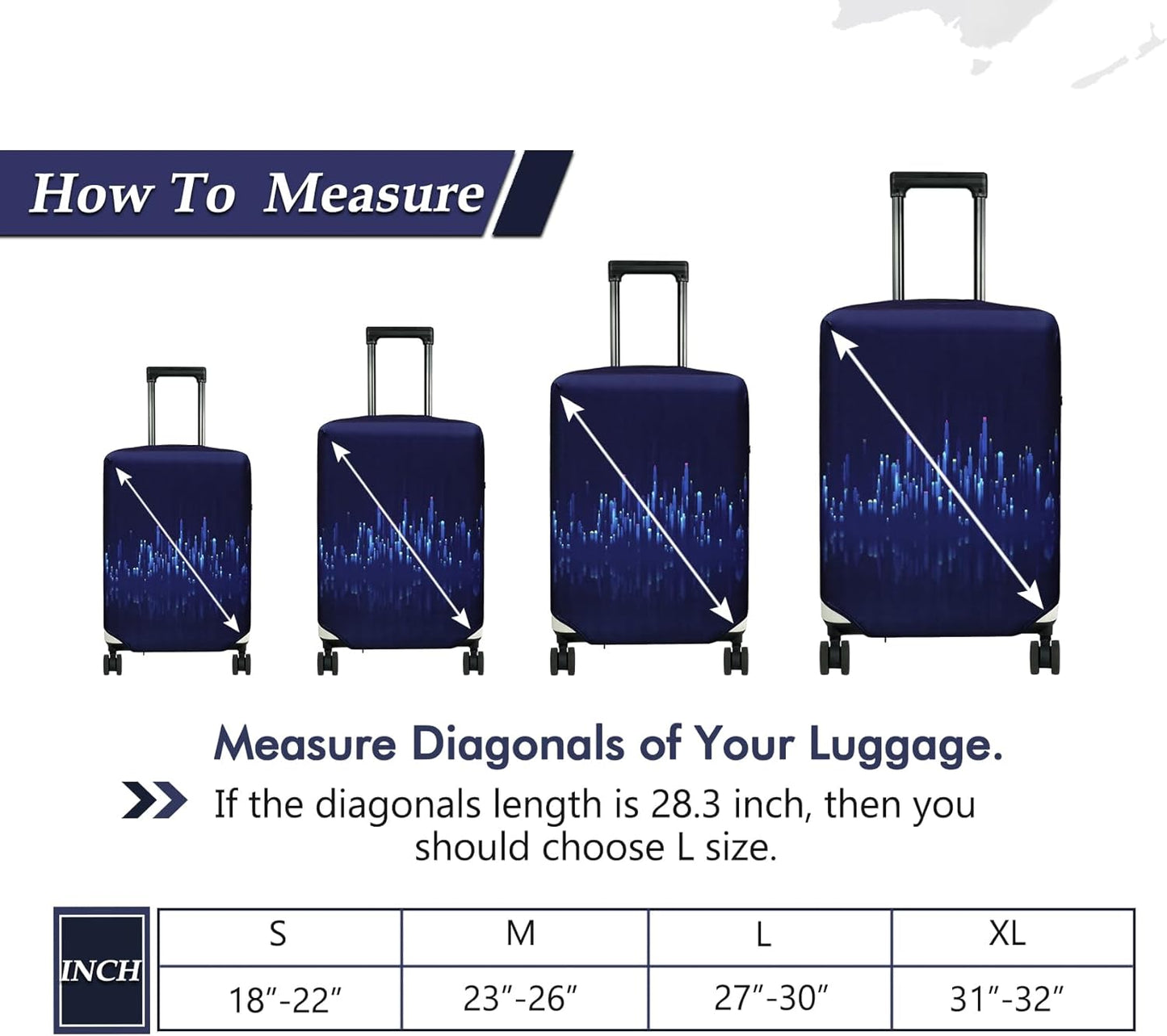 HYPER VENTURE Washable Luggage Cover - Fashion Suitcase Protector Fits 23-26 Inch Luggage (Nightscape, M)
