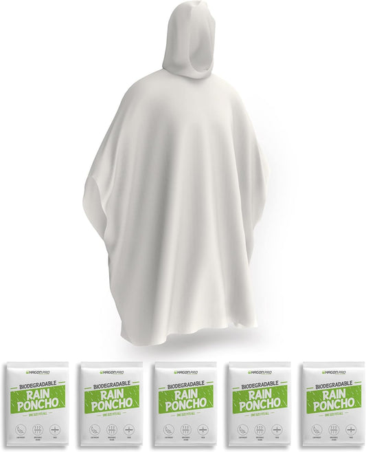 Hagon PRO Disposable Rain Ponchos for Adults (5 Pack)