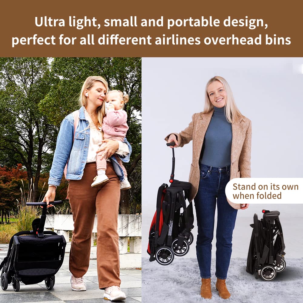 COOL KIDS Portable Stroller with Automatic Fold，Lightweight Umbrella Stroller with Pop Out Sun Canopy for Travel(Gray)