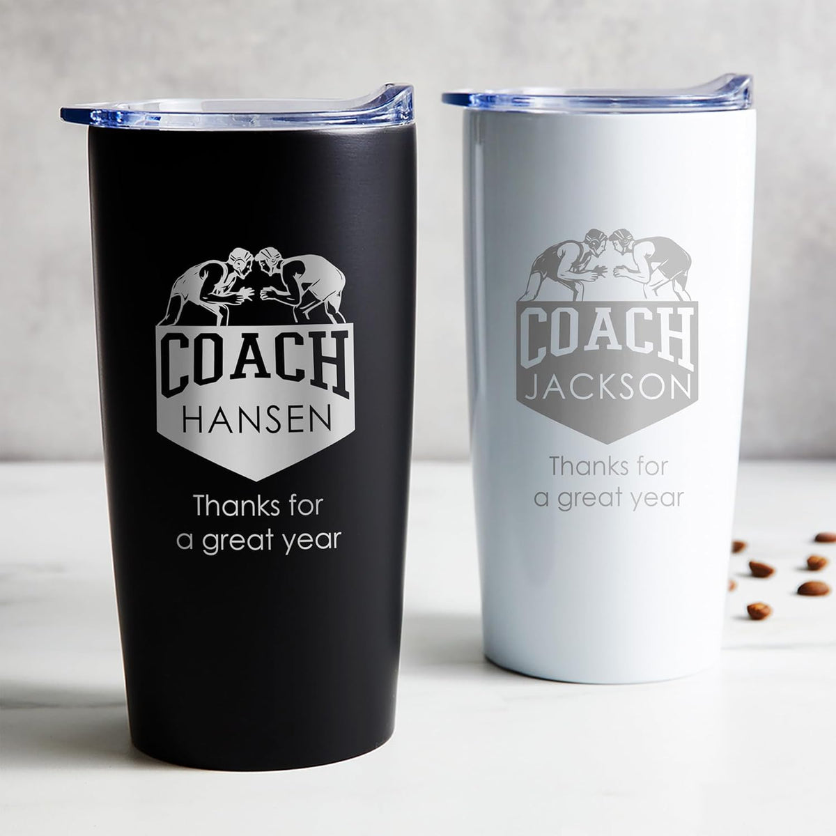 Lifetime Creations Custom Wrestling Coach Tumbler - Wrestler Coach Gifts for Men, Best Coach, Thank You Coaches, Wrestling Senior Night Gifts (Matte Black 20 Ounce Cup)