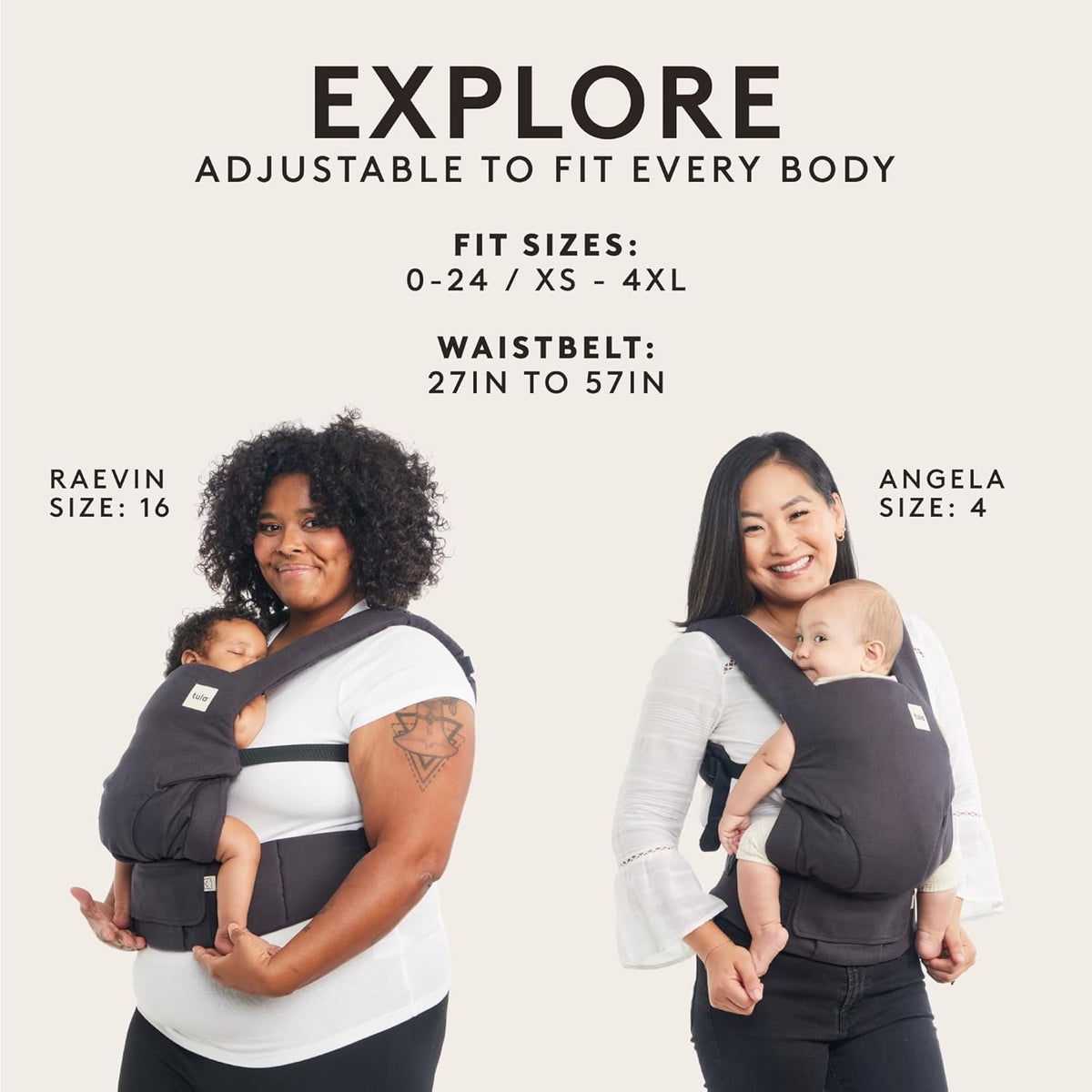 Baby Tula Explore Carriers - Breathable Baby Carrier Newborn to Toddler - Adjustable Toddler Carrier - Multiple Ergonomic Positions Front and Back - Ergonomic Fit for 7-45 lb - Mesh, Daisy Chain