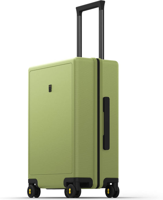 LEVEL8 Carry on Luggage Airline Approved with Spinner Wheels, Lightweight Luminous Textured Travel Bags for Women Men, Tsa Lock Cabin Suitcase, 20 Inch, Pickle Green