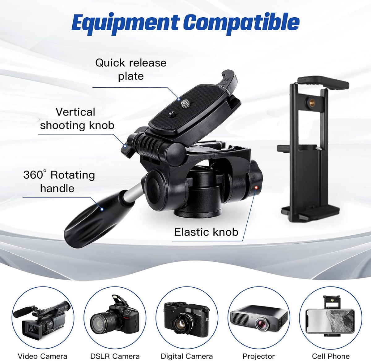 MACTREM 75 Inch Camera Tripod for Sony Canon Nikon, Lightweight Travel Video Aluminum Tripod Stand with Cell Phone Mount for iPad Phone