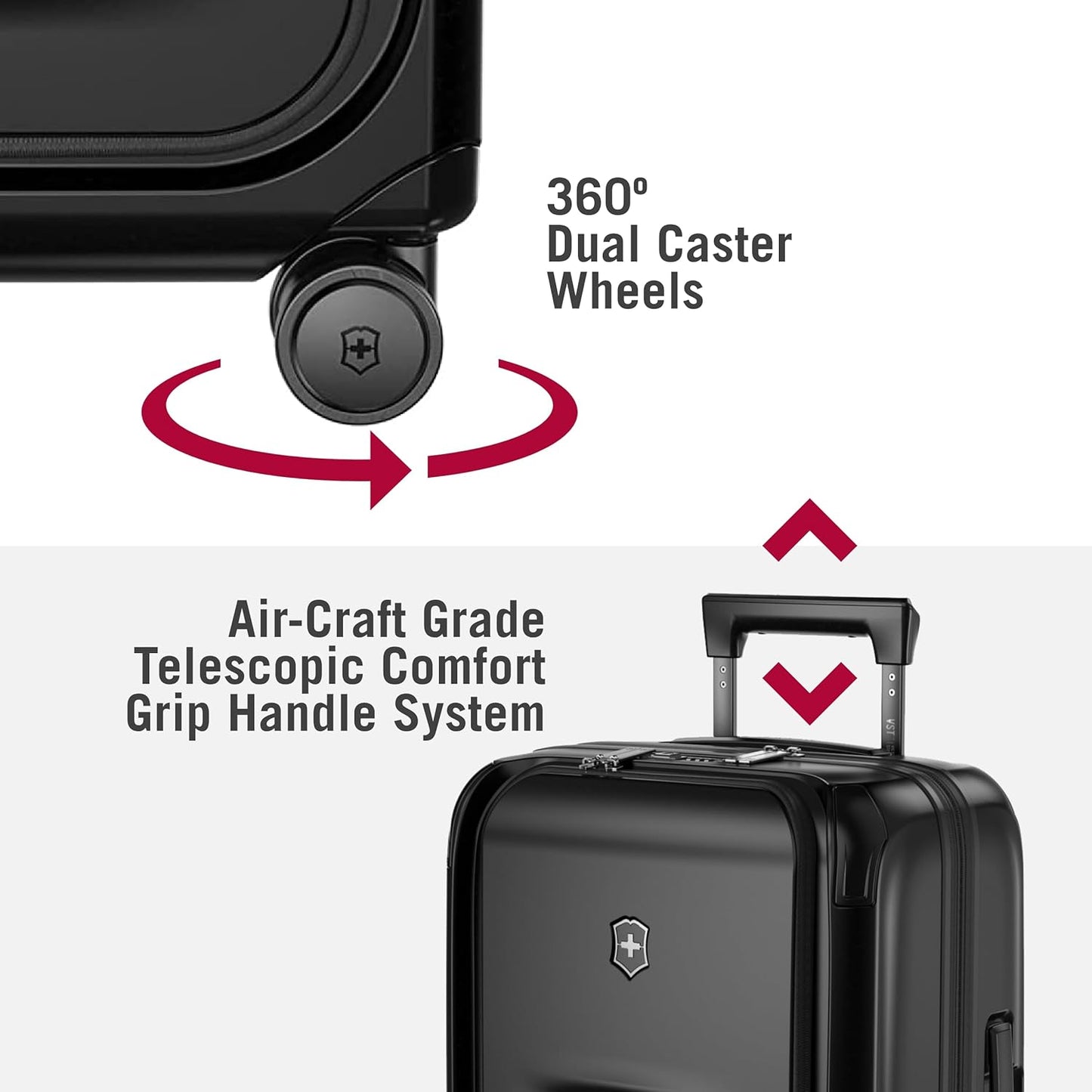 Victorinox Spectra 3.0 Frequent Flyer Carry-On - Modern Hardside Carry-On Luggage - Rolling Suitcase with Spinner Wheels - Holds Travel Accessories - 37 Liters, Black