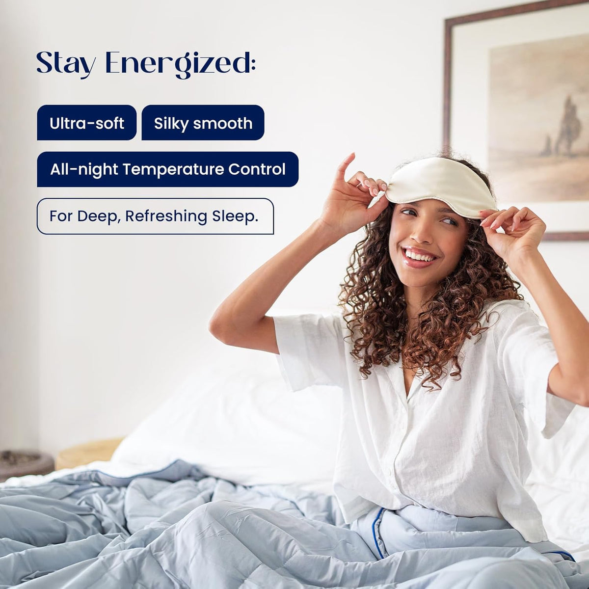Dream Valley® Outlast® Deepsleep Cooling Comforter, Full/Queen Size, NASA-Grade Space Technology Cooling Blanket for Hot Sleepers Night Sweats, Q-Max > 0.45 Aerocool™ Breathable, Mint Macaron, 90"x90"
