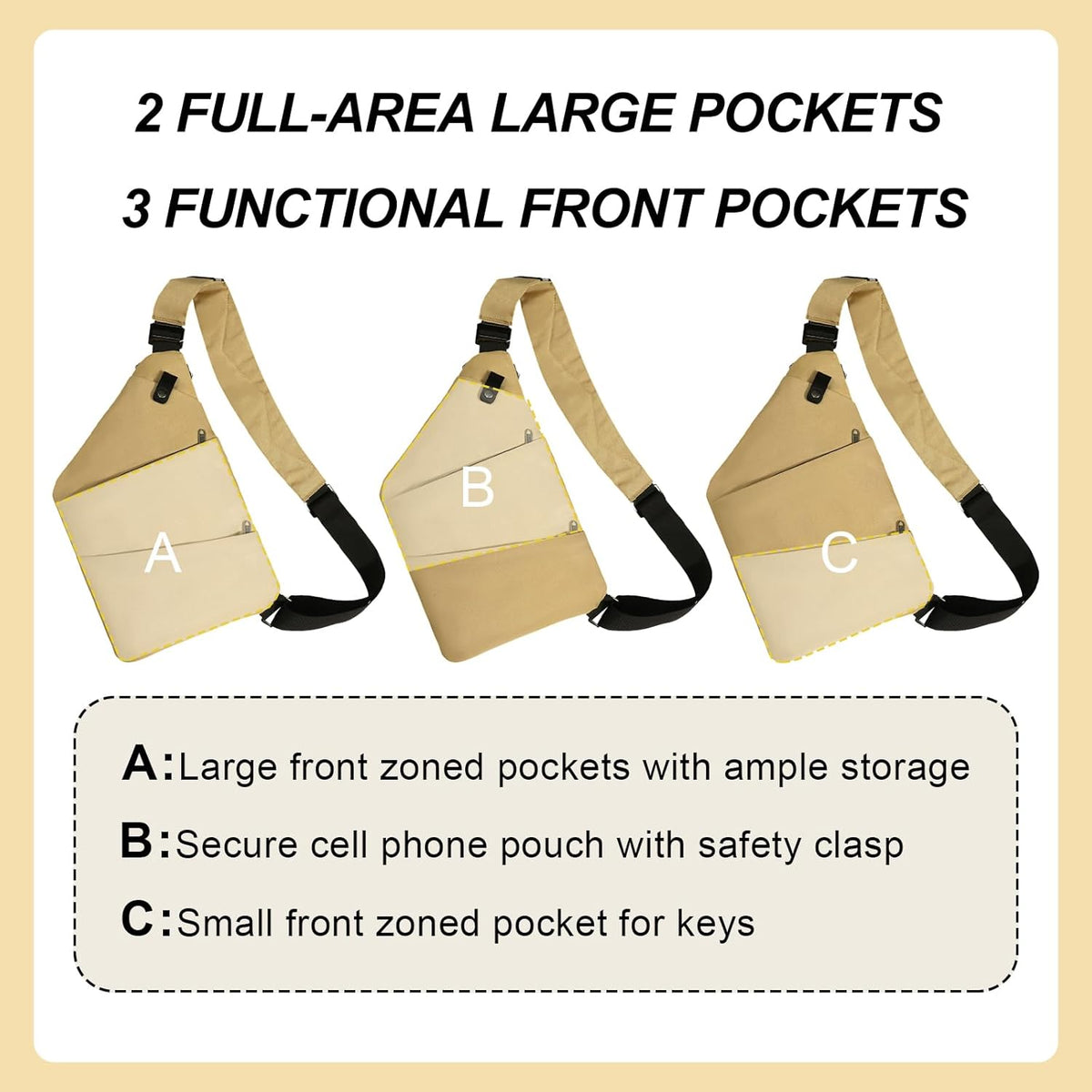 Anti Theft Crossbody Travel Bags for Women Men Cross Body Slim Sling Handbags with S Hook Antitheft