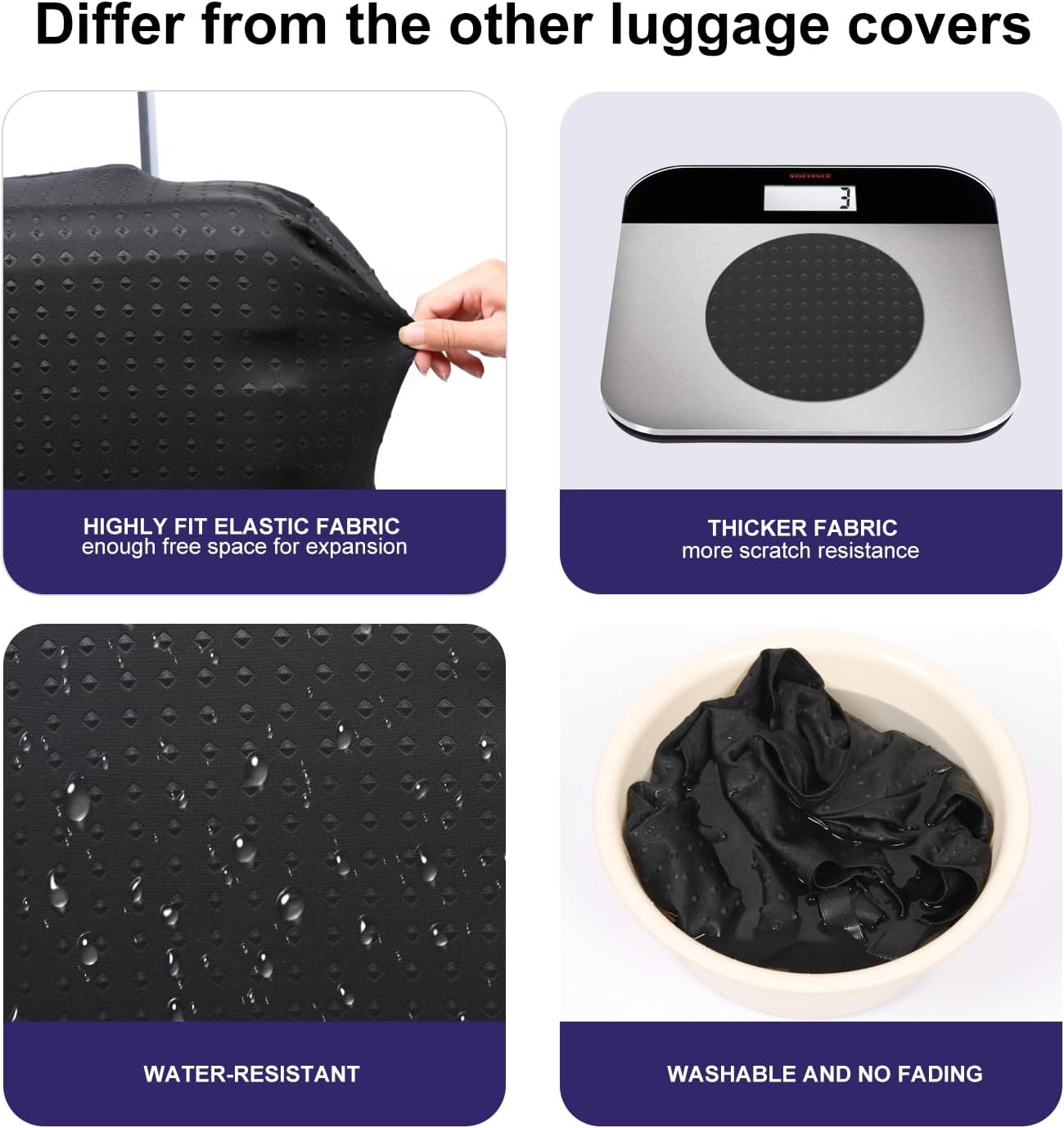 7-Mi Travel Luggage Cover Elastic Sleeve 22"-24" Anti-Scratch Suitcase Protector Cover Size M, Bohemia