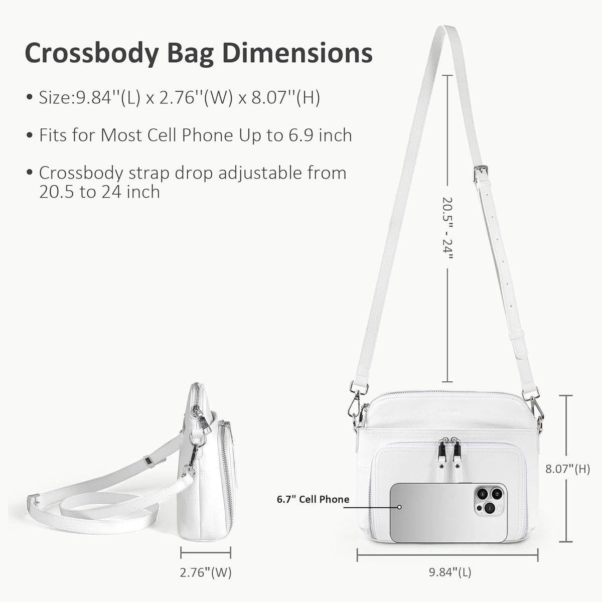 befen Genuine Leather Crossbody Purses for Women, Women's Small Crossbody Shoulder Bag with Built in RFID Wallet