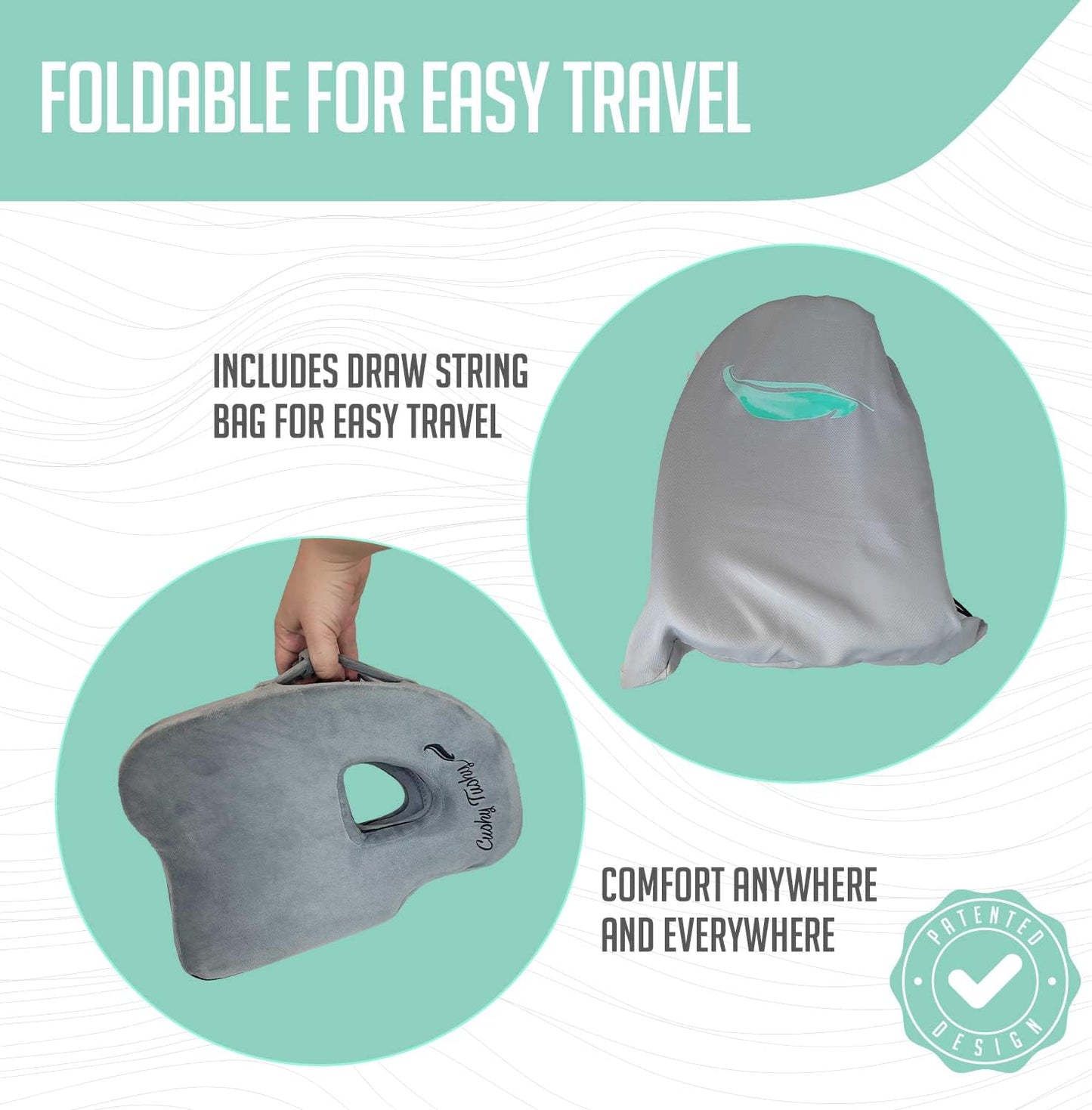 Premium Foldable Piriformis Cushion - Piriformis Pain and Sciatic Pain Relief Cushion - for Home & Office Use, Perfect for Travel or Driving - Piriformis Cushion