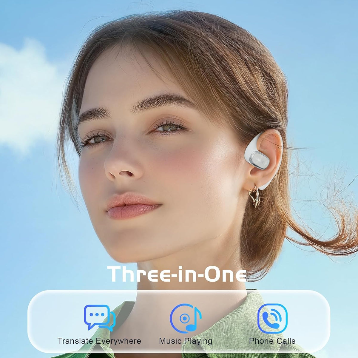 IAMJOY Language Translation Earbuds, 163 Language Translator Earbuds 3-in-1 Two Way AI Earbud Translator in Real Time Online Translator Device with APP Fit iOS ＆ Android for Travel Business Learning