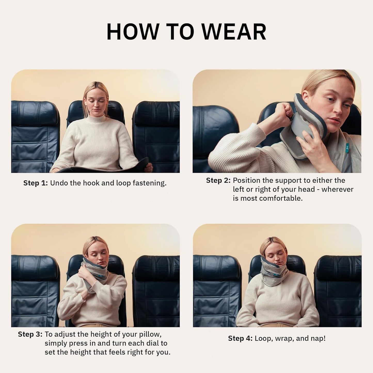 trtl Pillow Plus - Plane Neck Pillow for Traveling - Plane Pillow with Foam Padding for Head and Neck Support - Machine Washable - Waterproof Carry Bag