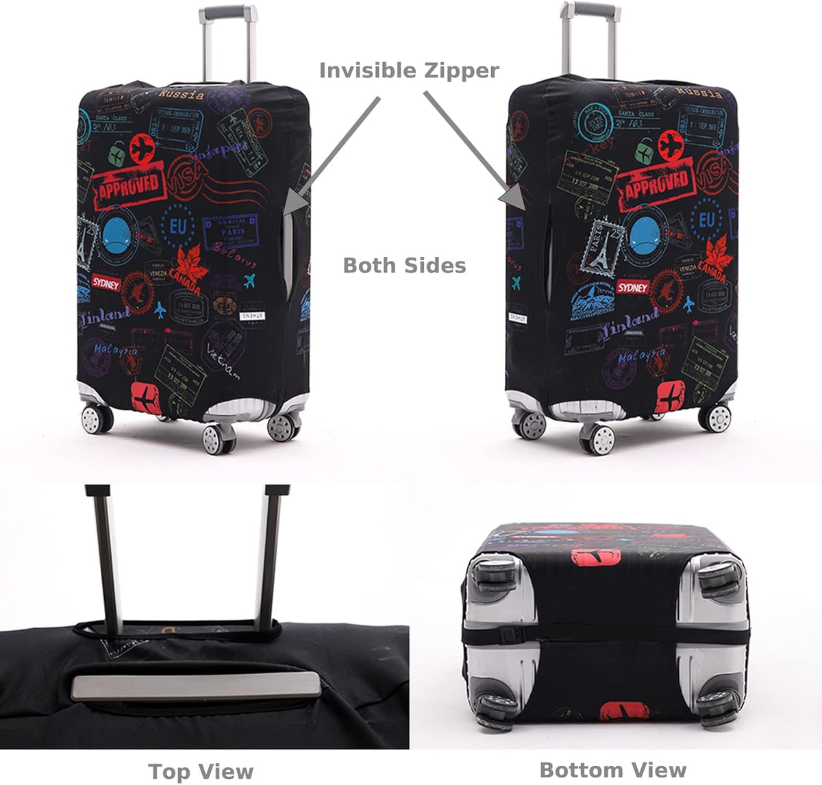 Travelkin Luggage Covers With Tag For Suitcases Tsa Approved,Suitcase Covers Protector Fit 18-32 Inch Luggage M(22-25inch suitcase)