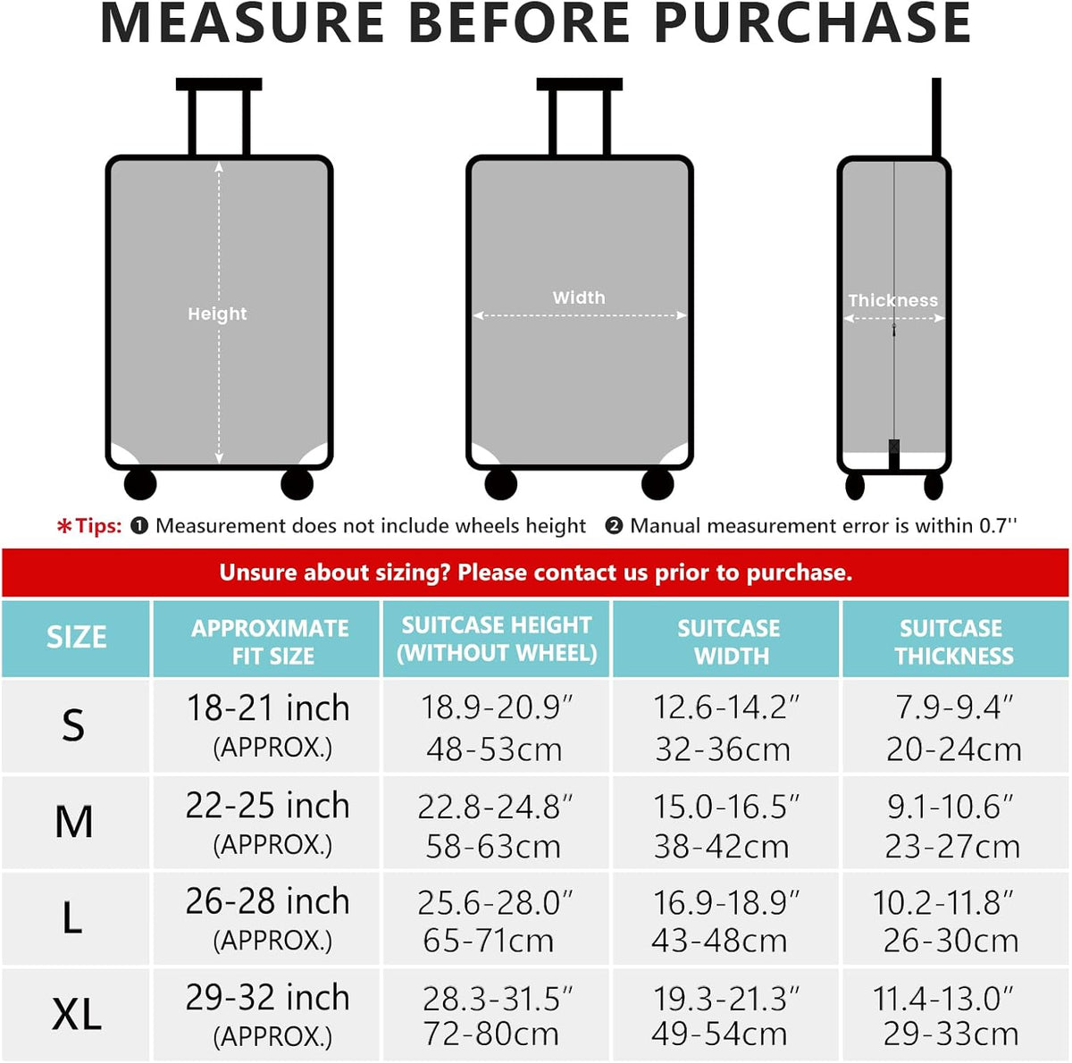 Travelkin Luggage Covers For Suitcase Tsa Approved,Suitcase Cover Protector Fit 18-32 Inch Luggage (Stamp, L)