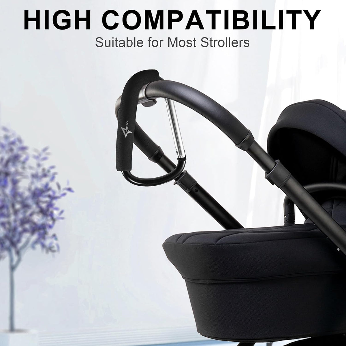 Stroller Hook, 6.3" Large Carabiner Clip for Diaper Bags, Groceries, and Purse, Mommy Hook for Mom, Universal Fit for Most Stroller Accessory Handles