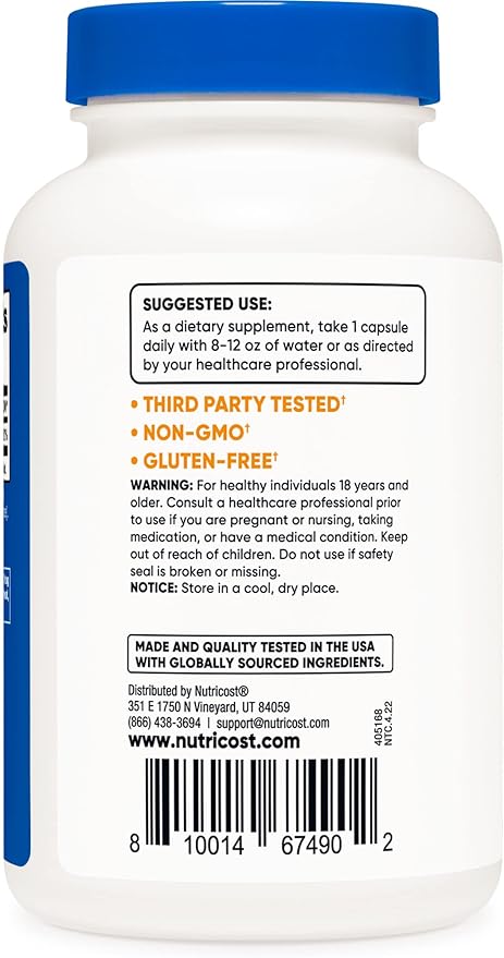 Nutricost Iodine (Natural Iodine from Organic Sea Kelp) 325mcg, 120 Capsules, Vegetarian, Non-GMO & Gluten Free