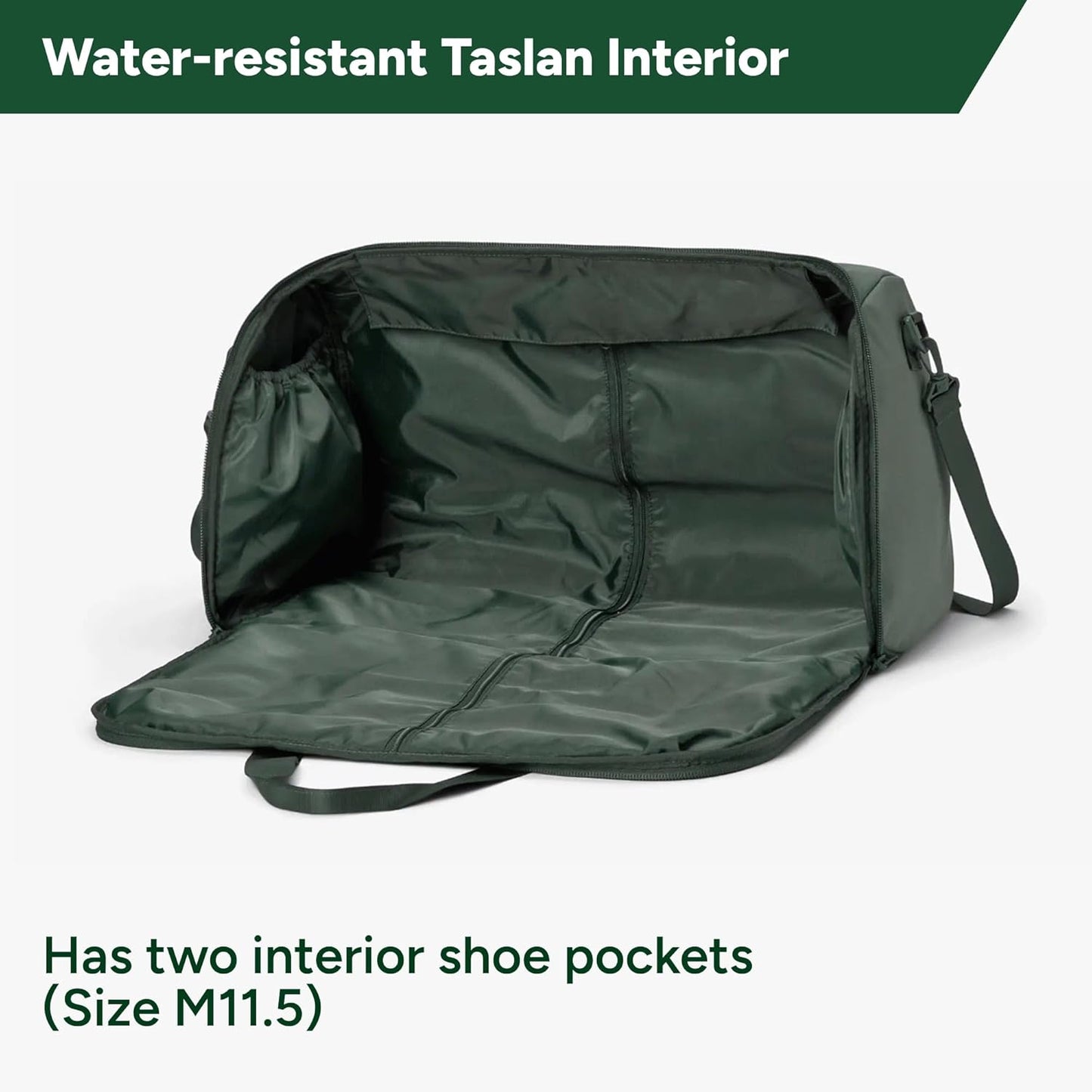 Halfday Convertible 2-in-1 Garment Duffel Weekender Bag 40L | Wrinkle-Free Travel, Hanging Suit Compartment, Shoe Pockets, Trolley Sleeve. Durable & Water-Resistant Carry-On, Cactus