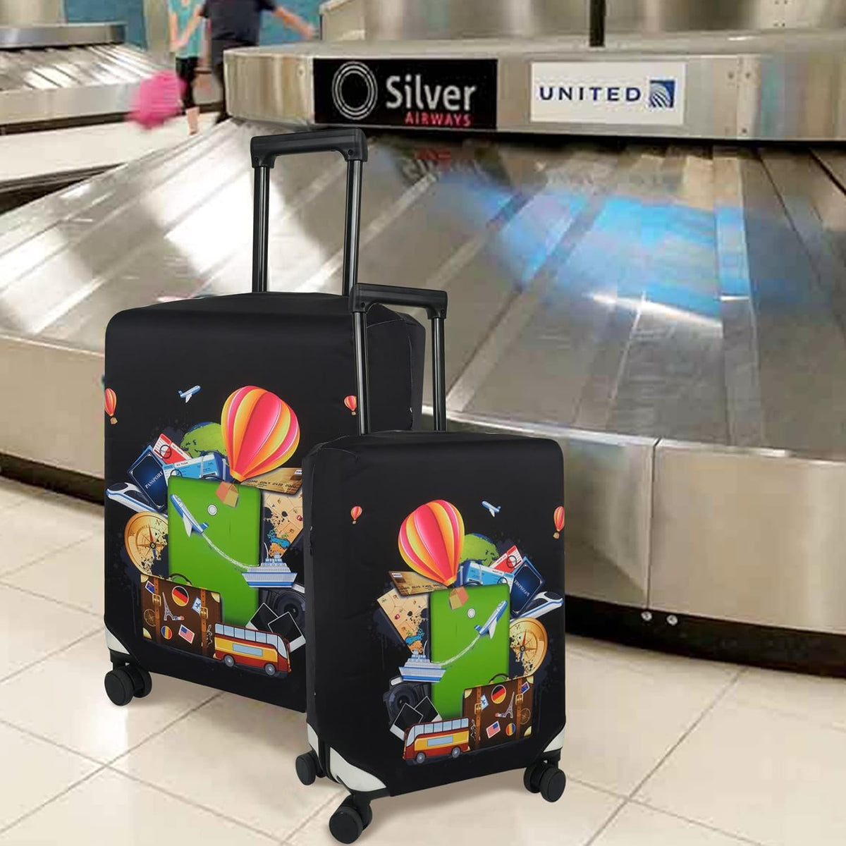Explore Land Luggage Cover Suitcase Protector Fits 23-26 Inch Case (Travel, M)