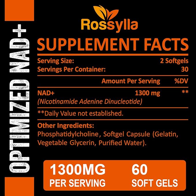 1300 MG Liposomal NAD+ Supplement | Highest Absorption | Purest NAD Supplemet to Boost NAD+ Effetively | Boosting NAD+ Supplement for Aging Defese, Cellular Energy, Longevity | 120 Count