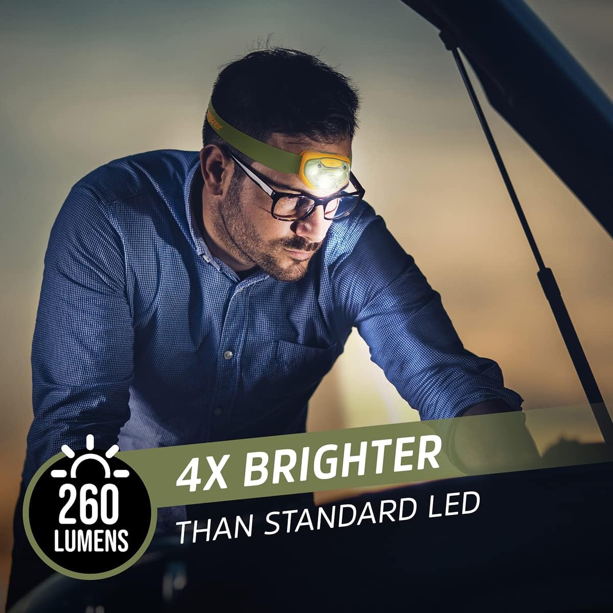 Energizer LED Headlamp PRO (2-Pack), IPX4 Water Resistant Headlamps, High-Performance Head Light for Outdoors, Camping, Running, Storm, Survival LED Light for Emergencies (Batteries Included)