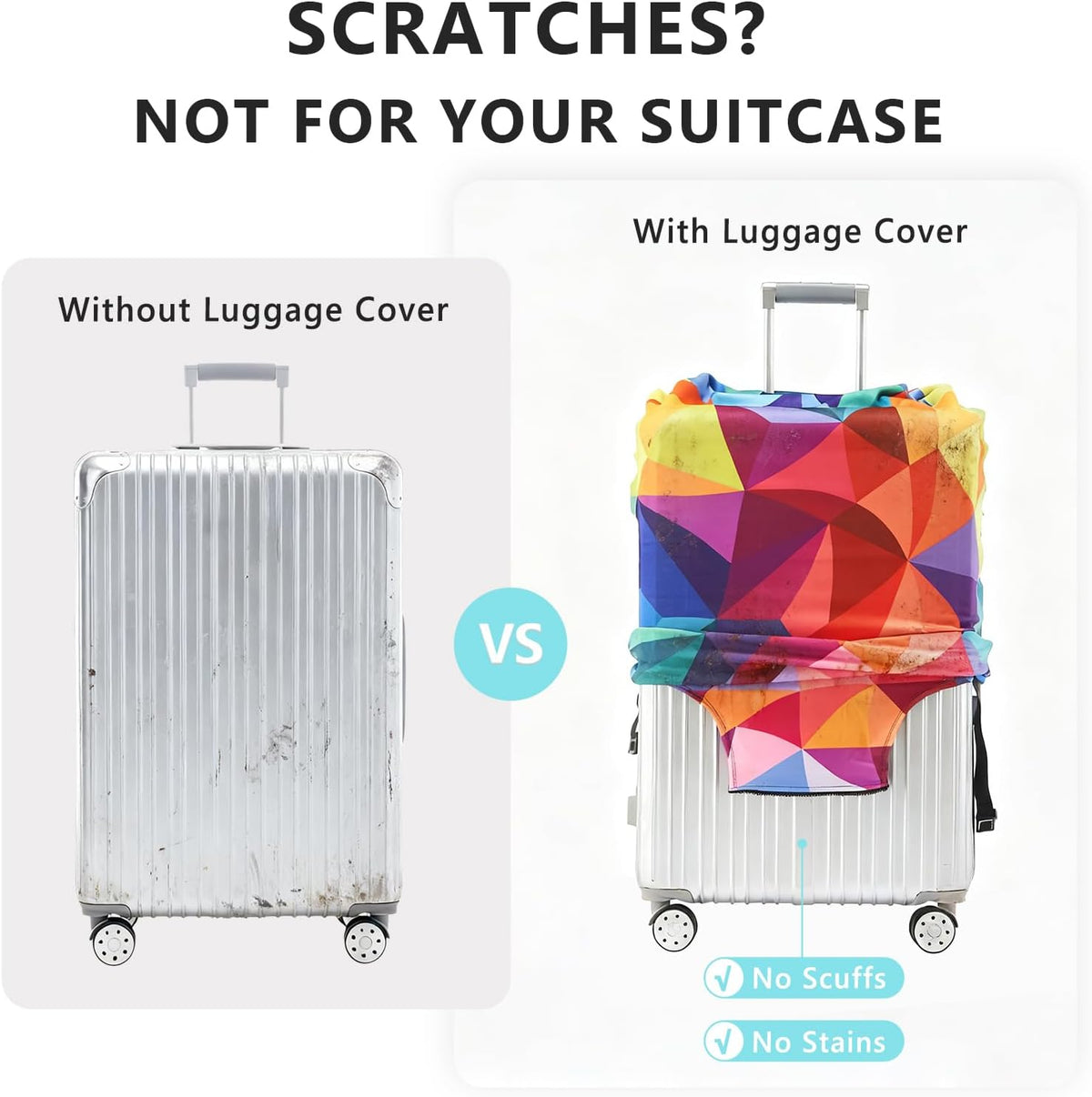 Travelkin Luggage Covers With Tag For Suitcases Tsa Approved,Suitcase Covers Protector Fit 18-32 Inch Luggage,L