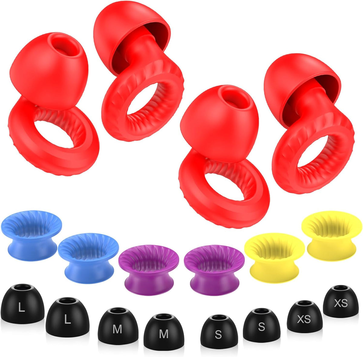 Ear Plugs for Sleeping Noise Cancelling -30dB, 2-Pack Reusable Soft Noise Reduction Ear Plugs for Sleep, Travel,Deep Focus, Hearing Protection,Concert with Carrying Case(Red*2)