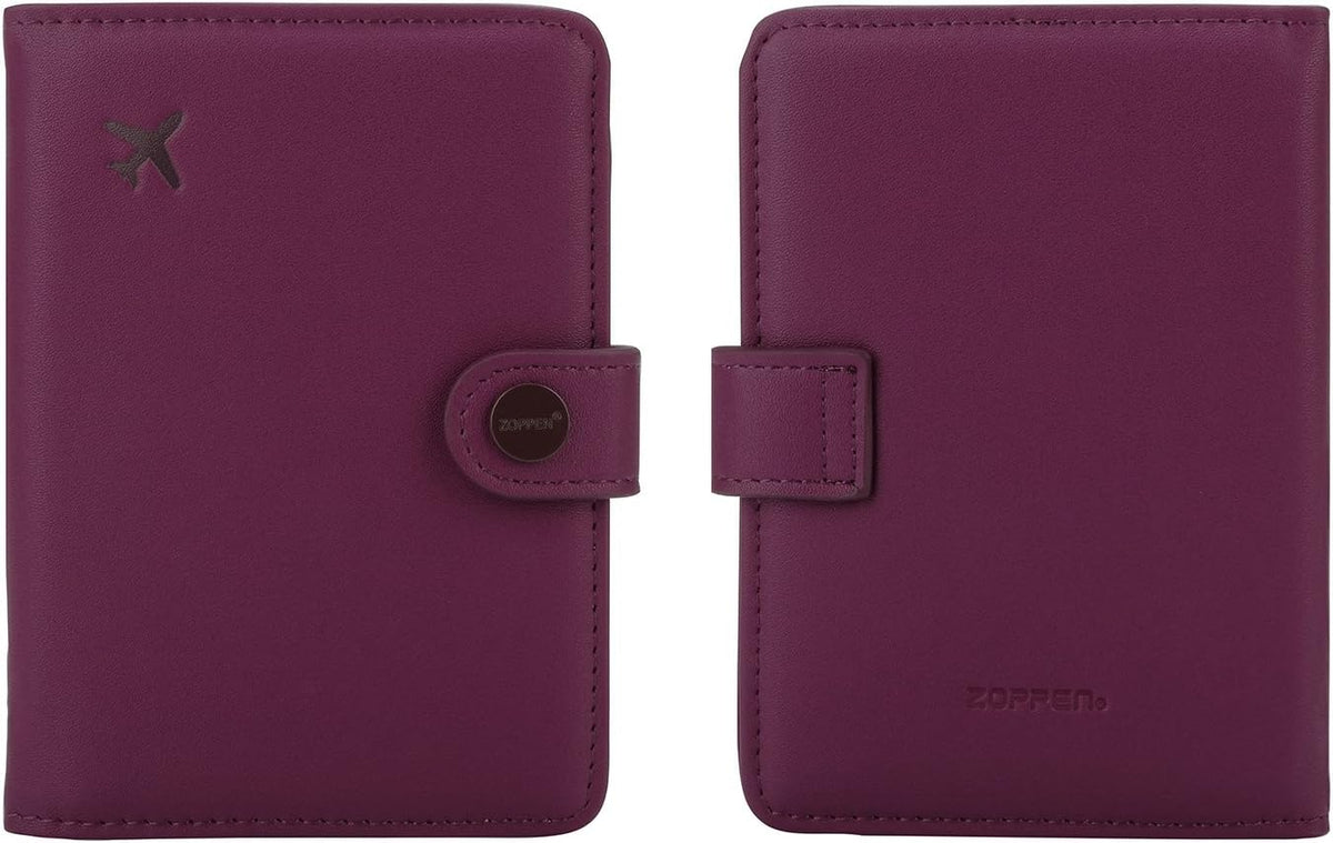 ZOPPEN Passport Holder Women, Passport Cover Travel Wallet Rfid Blocking Passport Wallet Cover Case Travel Essentials Document Organizer, Grape Purple