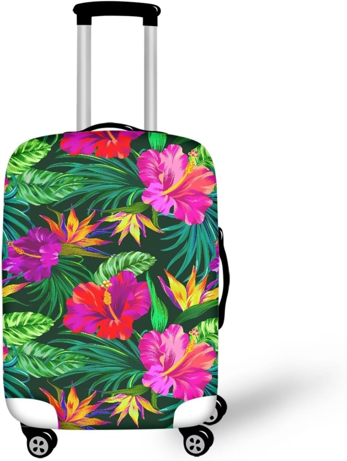 Tropical Floral Leaf Print Suitcase Cover Womens Travel Luggage Protector Cover Suitcase Baggage Decoraitve Covers for 26-29 inches