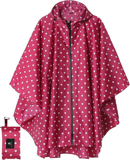 SaphiRose Unisex Rain Poncho Raincoat Hooded for Adults Women with Pockets