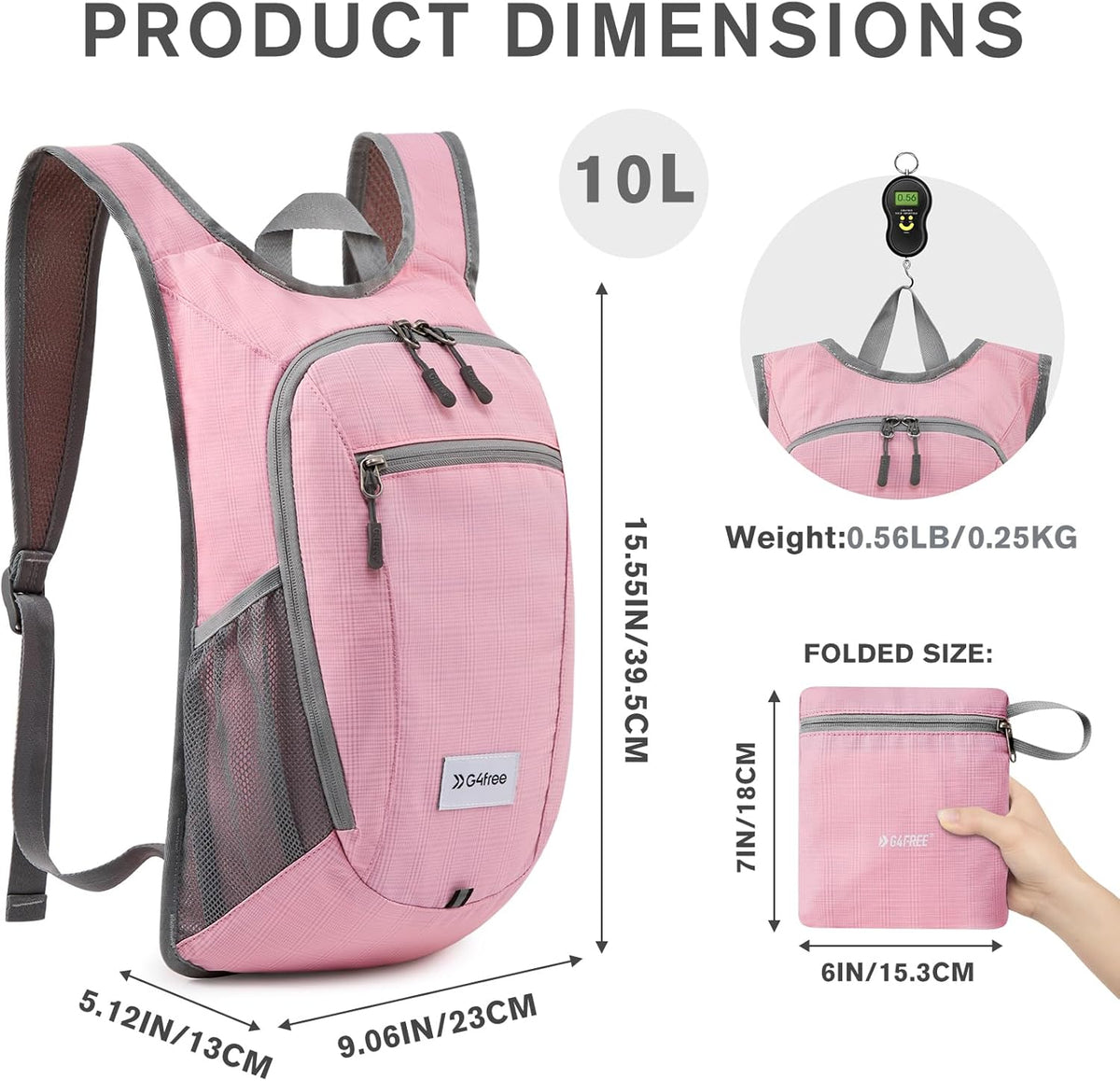 G4Free 10L/15L Hiking Backpack Lightweight Packable Hiking Daypack Small Travel Outdoor Foldable Shoulder Bag