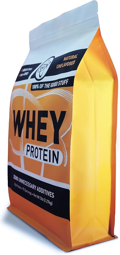 100% Whey Protein Powder Unflavored, Unsweetened for Men & Women - Clean, No Artificial Ingredients - 5lb Bulk, Soy Gluten Free, Keto, Low Carb - Post Workout Muscle Growth Recovery