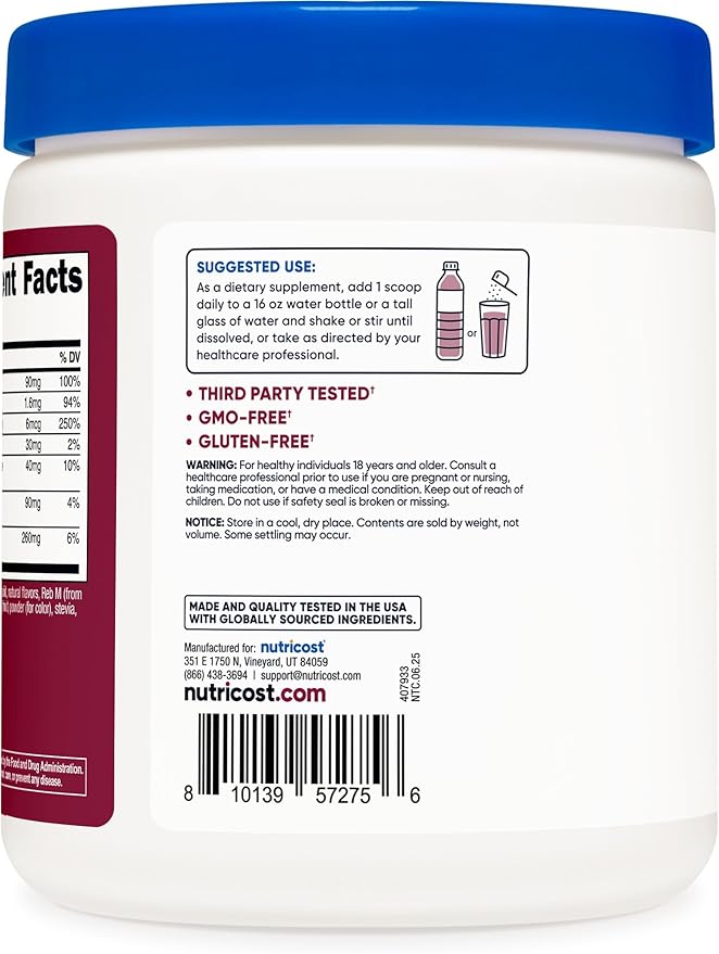 Nutricost Electrolyte Complex Powder (120 Servings, Grape) - Hydration Supplement Drink Mix with Vitamins and Minerals
