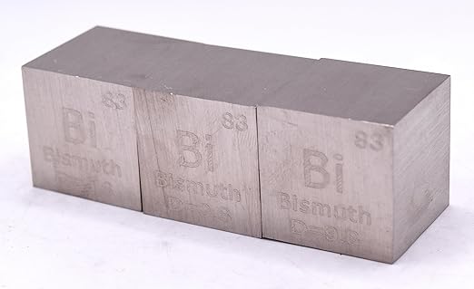 1" 25.4mm Bismuth Metal Cube Bi up to 99.9% Pure Periodic Table Element Engraved Density Collection Science Education Display Block Cube + Acrylic Case Box - 1PC